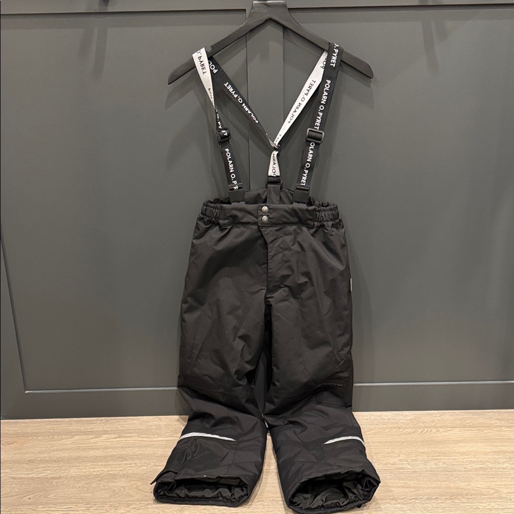Polarn O. Pyret Black Snow Pants Waterproof with Suspenders